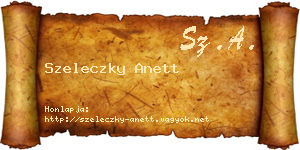 Szeleczky Anett névjegykártya