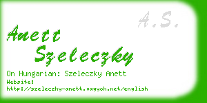 anett szeleczky business card